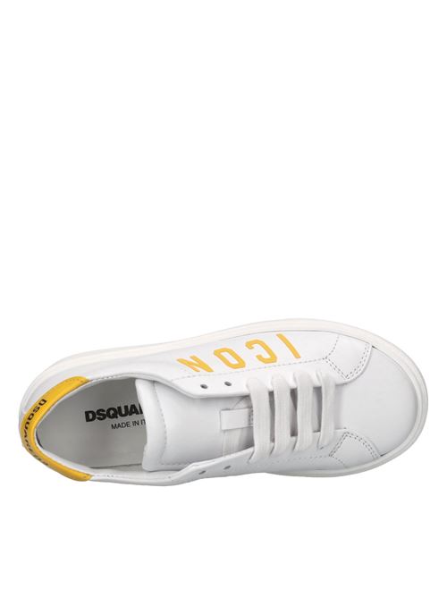 Sneakers in pelle DSQUARED2 | 80313 GINEVRA/TRESORBIANCO-GIALLO